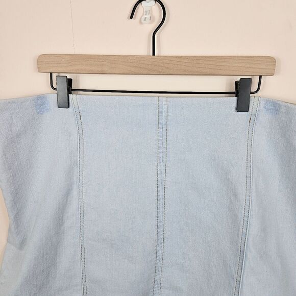 NWT No Boundaries Seamed Denim Mini Skirt. Blue 21 - Picture 4 of 13